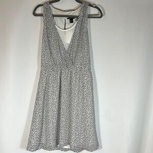 H&M Black & White Speckled Mini Chiffon Dress NWT